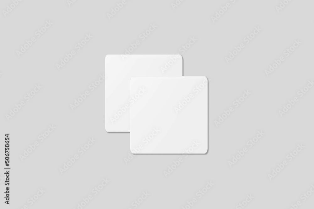 Blank square business card for mockup. 3D Render. Blank square business card for mockup. 3D Render.