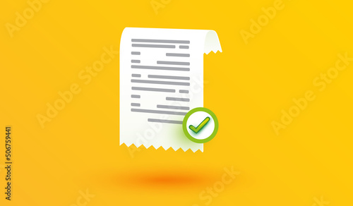 payment transaction success on yellow backround. Money approved online shopping sign or symbol design for mobile banking applications and website concept vector illustration style