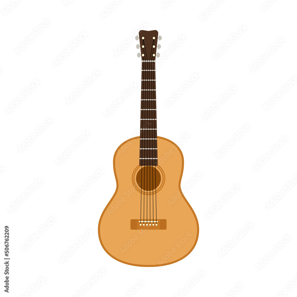 Guitar vector. Guitar on white background.