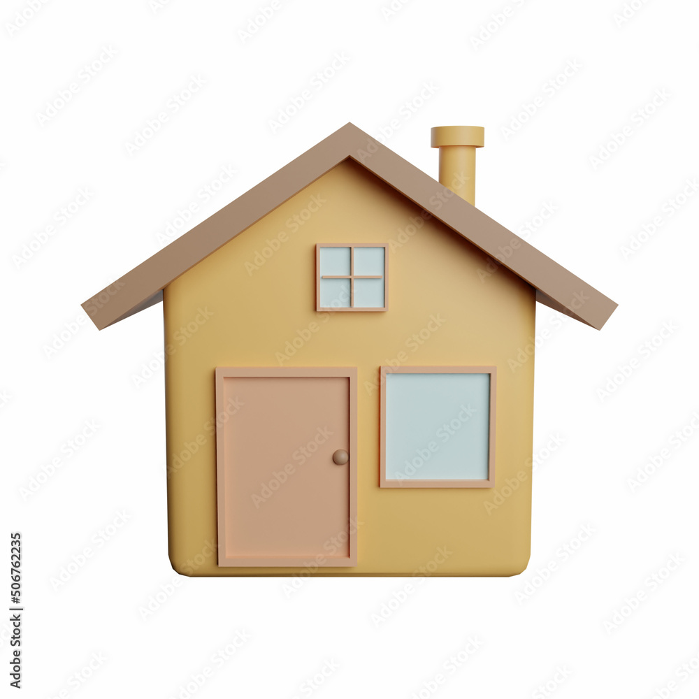 3D Rendering Illustration Home Place Holder 3D Rendering Illustration Home Place Holder