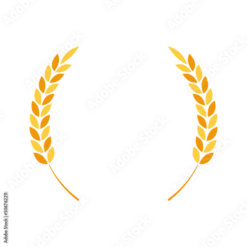 Wheat circle vector. Laurel wreath icon or sign isolated on white background. Vector illustration.