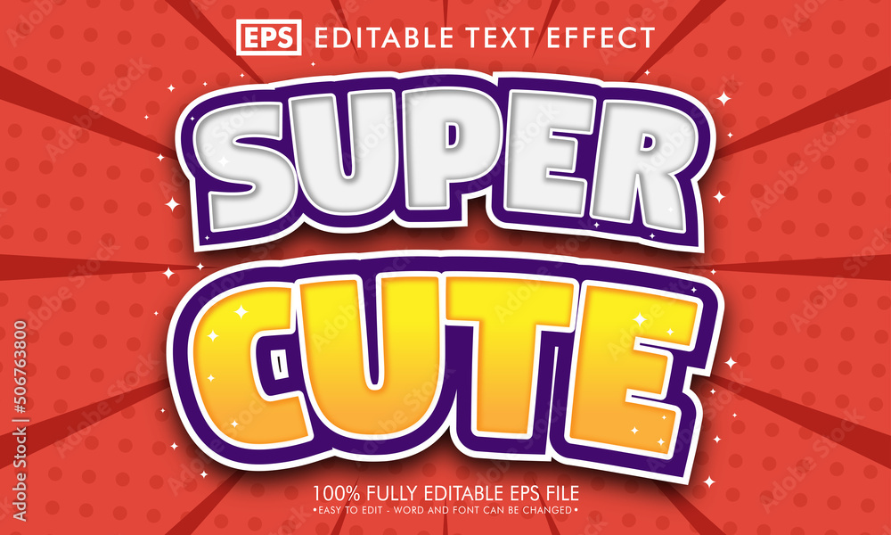 Fototapeta premium Super cute editable text effect