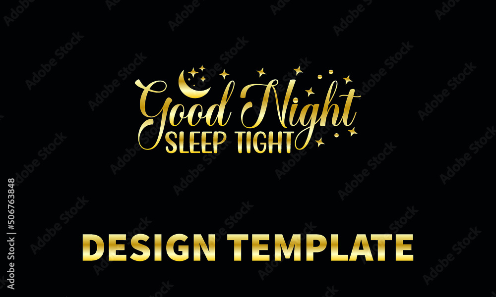  good night sleep tight vector logo monogram template  