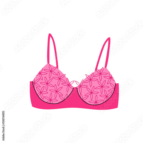 Women elegant lingerie.Pink Bra.Modern colorful female underwear. 