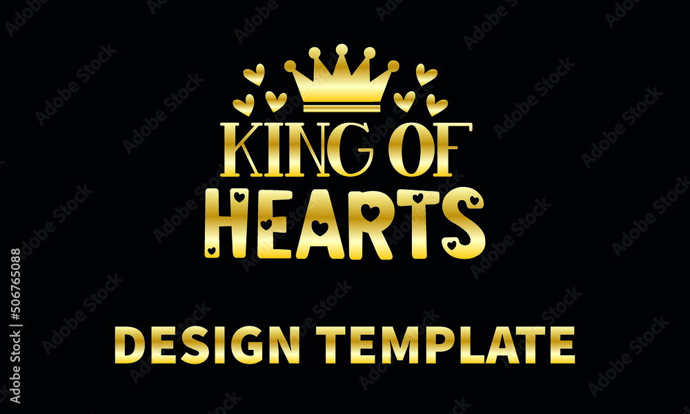  king of hearts  vector logo monogram template