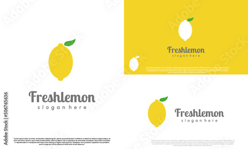 fresh lemon logo design on isolated background