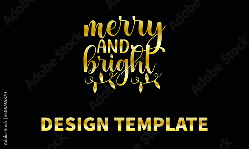 merry and bright vector logo monogram template