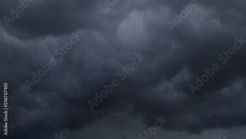 Heavy dark storm rain clouds animation for weather forecast - loop video