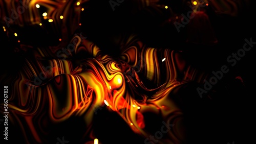 流体 サイケデリック 波紋 蜜 マーブル柄 オレンジ [別Verあり] © GINGER_Tsukahara