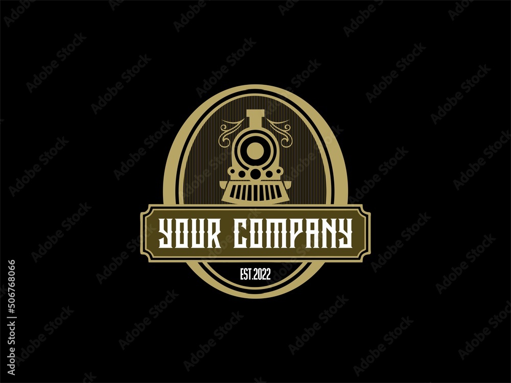 Fototapeta premium Train Transportation Logo Vintage Concept