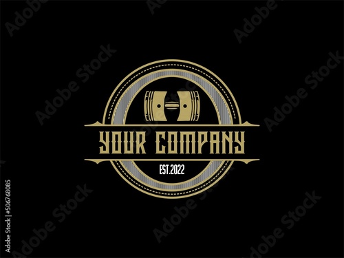 Piston Gym Sport Logo Vintage