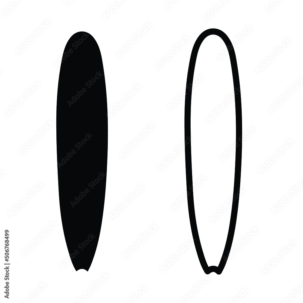 Surfboard collection. Simple solid and outline.Flat design glyph and thin line vector various surf desk icon set isolated on white background. EPS 10. Surfboard collection. Simple solid and outline.Flat design glyph and thin line vector various surf desk icon set isolated on white background. EPS 10.