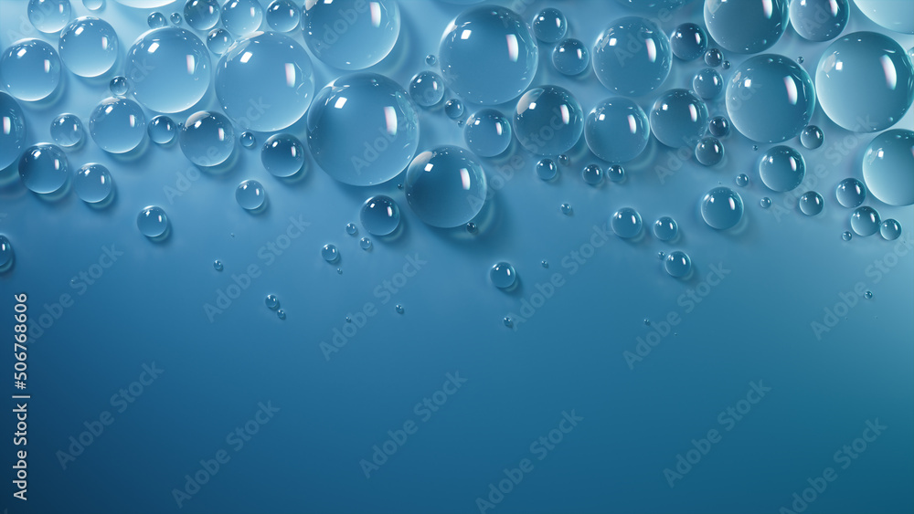 Blue Background with Liquid Droplets on Surface. Modern Wallpaper with ...