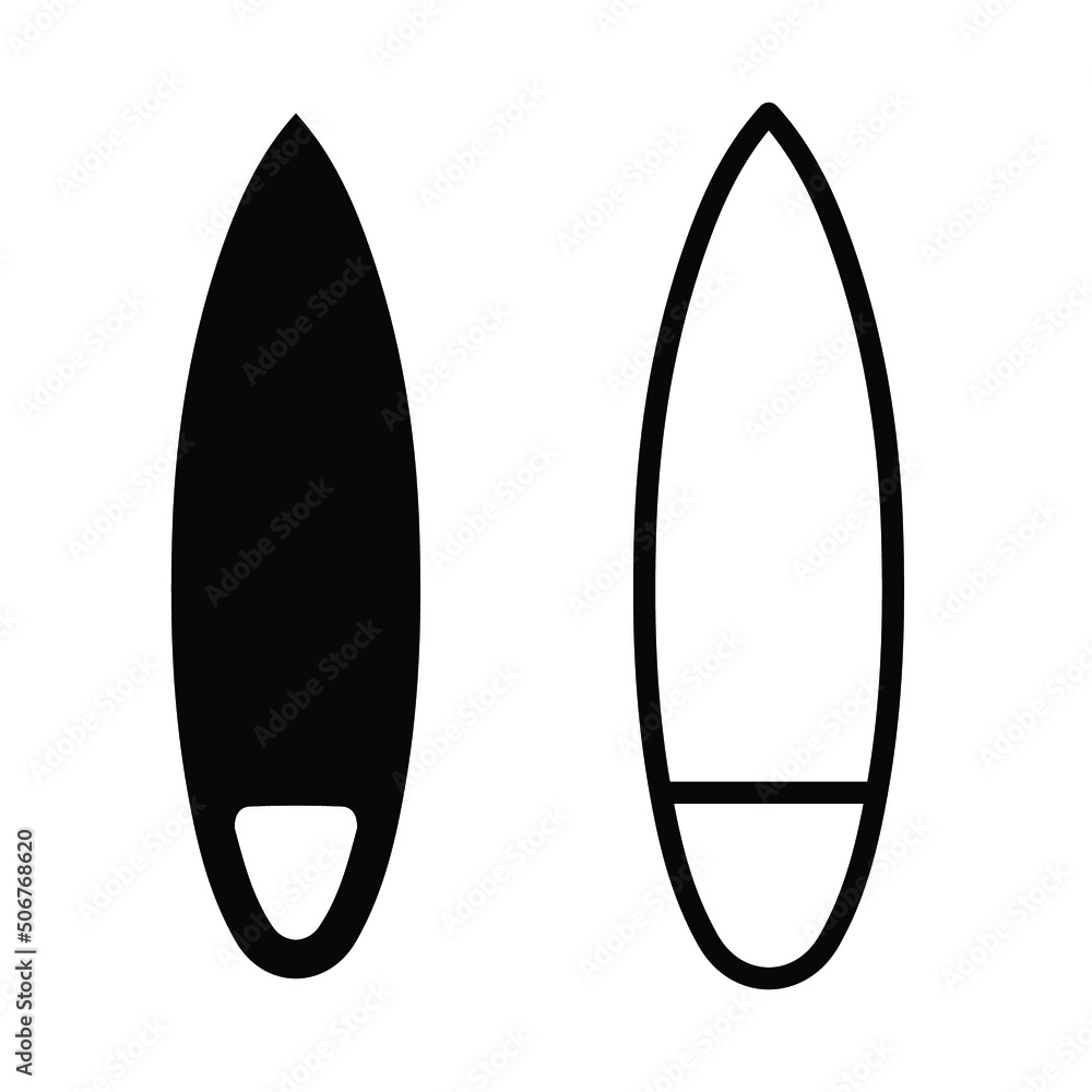 Surfboard collection. Simple solid and outline.Flat design glyph and thin line vector various surf desk icon set isolated on white background. EPS 10. Surfboard collection. Simple solid and outline.Flat design glyph and thin line vector various surf desk icon set isolated on white background. EPS 10.