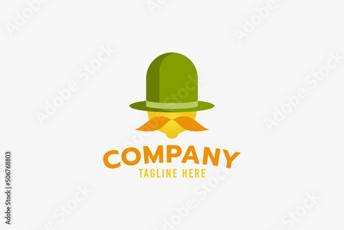 mr. lemon logo with a combination of a hat, mustache, and lemon.