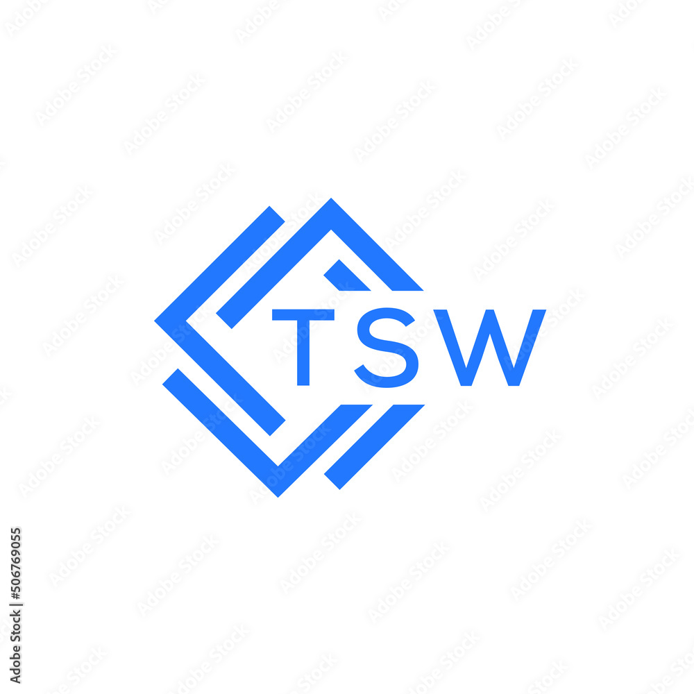 TSW technology letter logo design on white  background. TSW creative initials technology letter logo concept. TSW technology letter design.