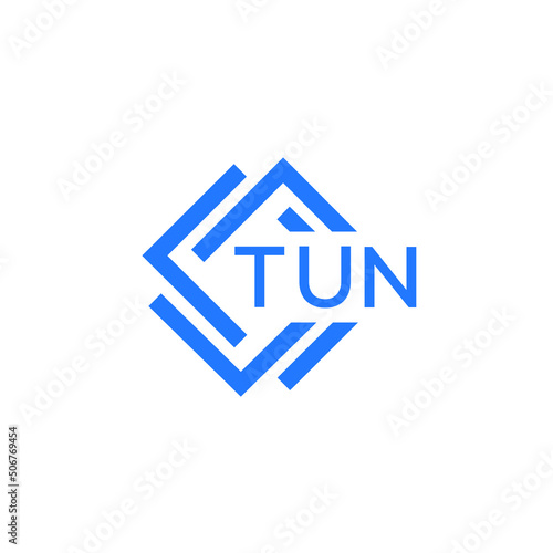 TUN technology letter logo design on white  background. TUN creative initials technology letter logo concept. TUN technology letter design.
