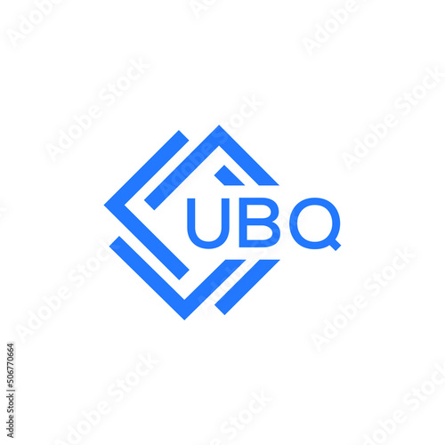 UBQ technology letter logo design on white  background. UBQ creative initials technology letter logo concept. UBQ technology letter design. photo