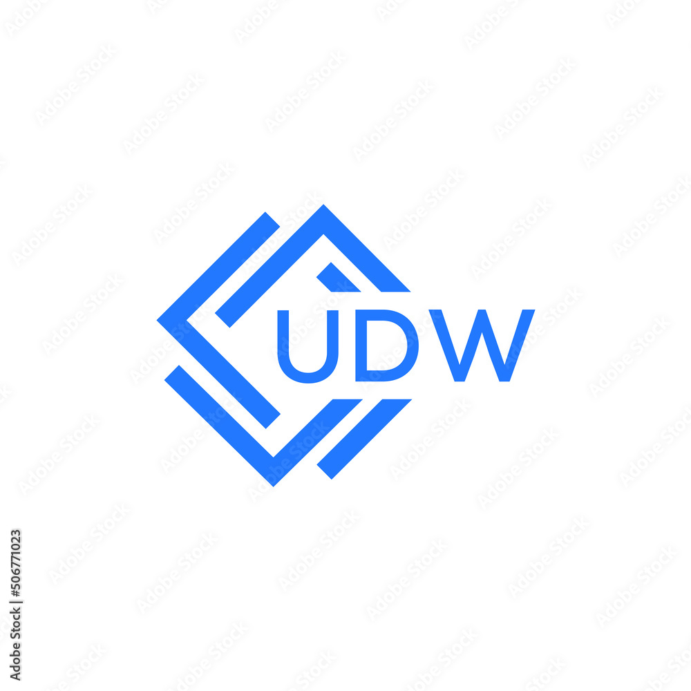 UDW technology letter logo design on white  background. UDW creative initials technology letter logo concept. UDW technology letter design.
