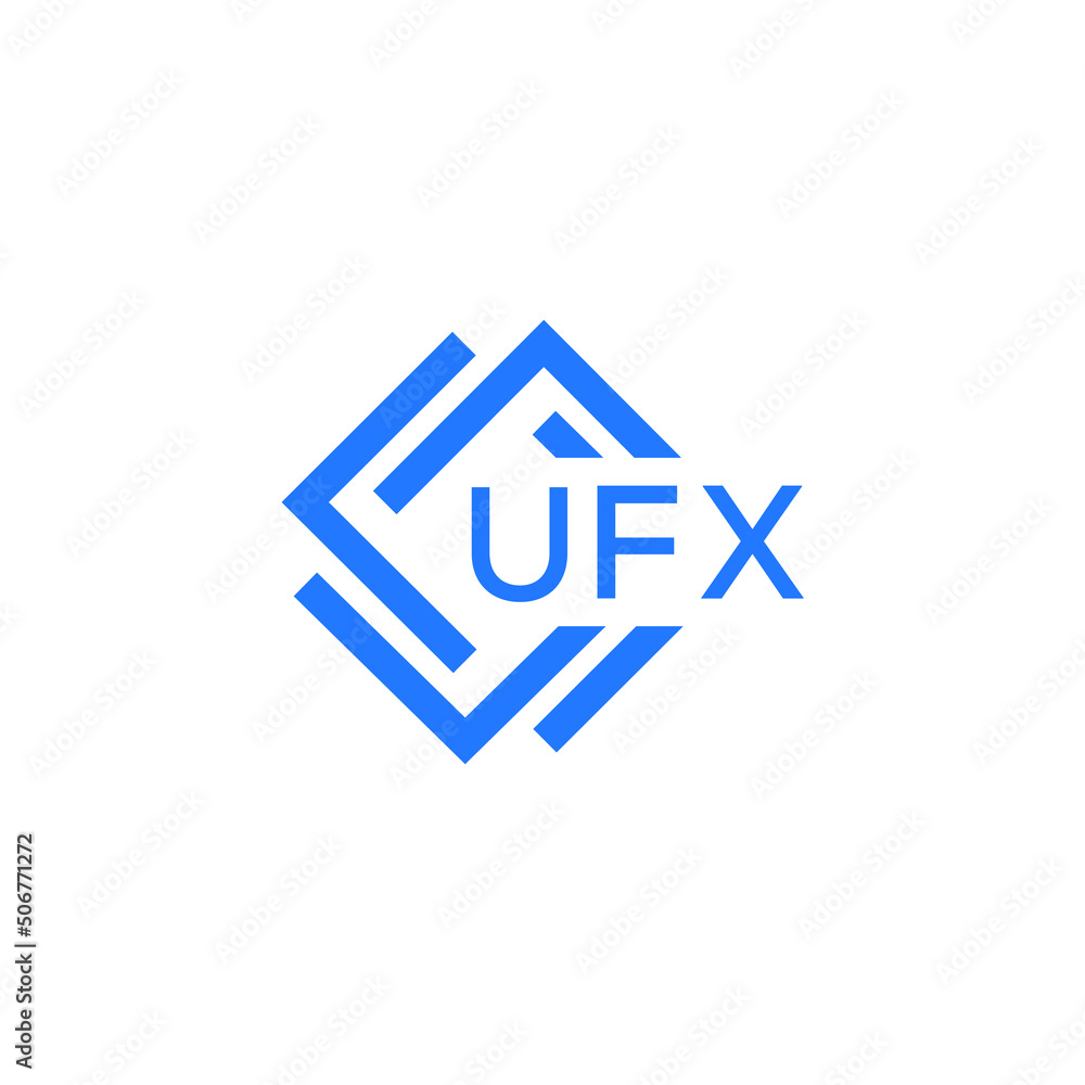 Fototapeta premium UFX technology letter logo design on white background. UFX creative initials technology letter logo concept. UFX technology letter design. 