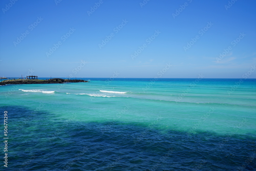 fascinating seascape with clear bluish water