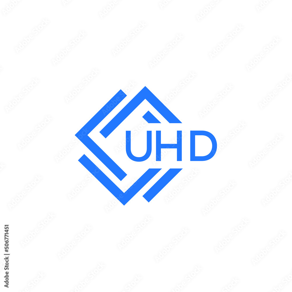 UHD technology letter logo design on white  background. UHD creative initials technology letter logo concept. UHD technology letter design.
