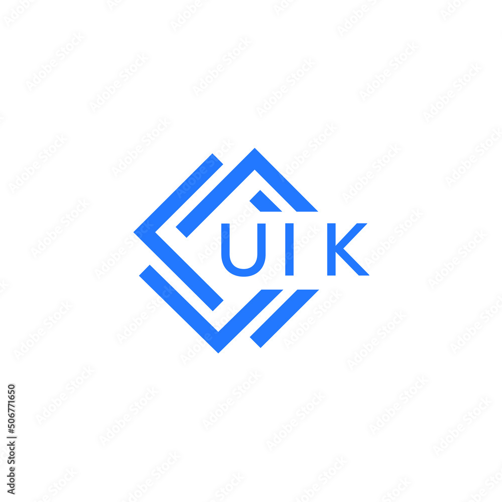 UIK technology letter logo design on white  background. UIK creative initials technology letter logo concept. UIK technology letter design.
