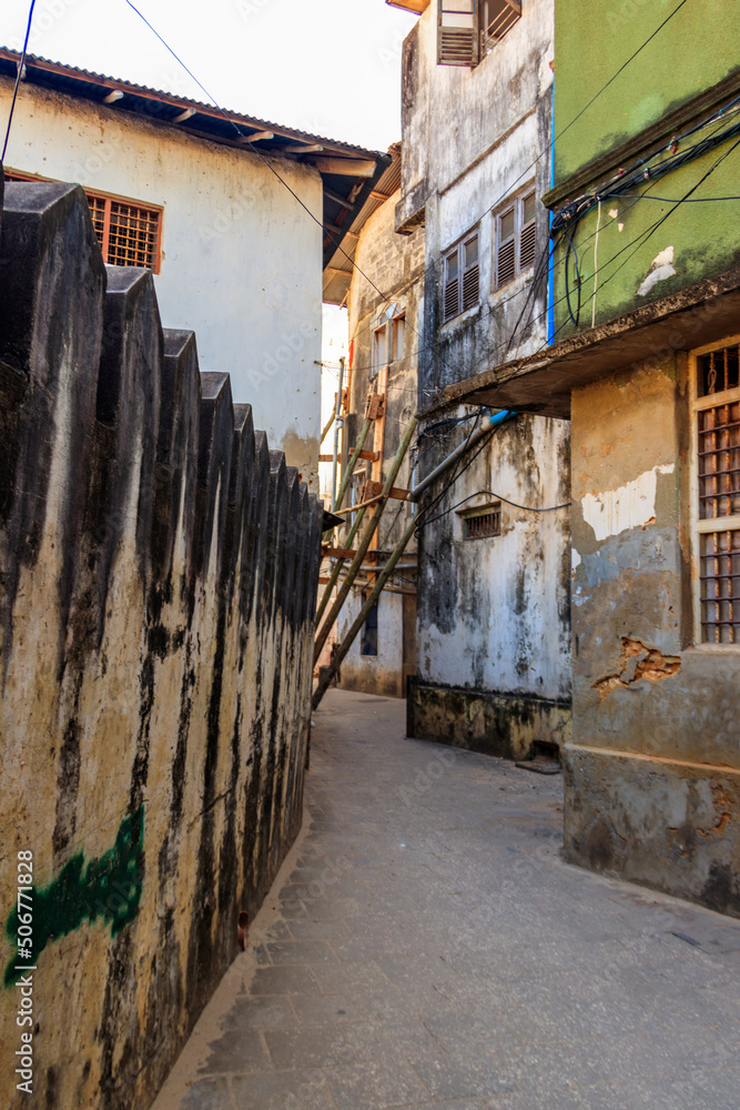 Typical narrow street in Stone Town, Zanzibar, Tanzania