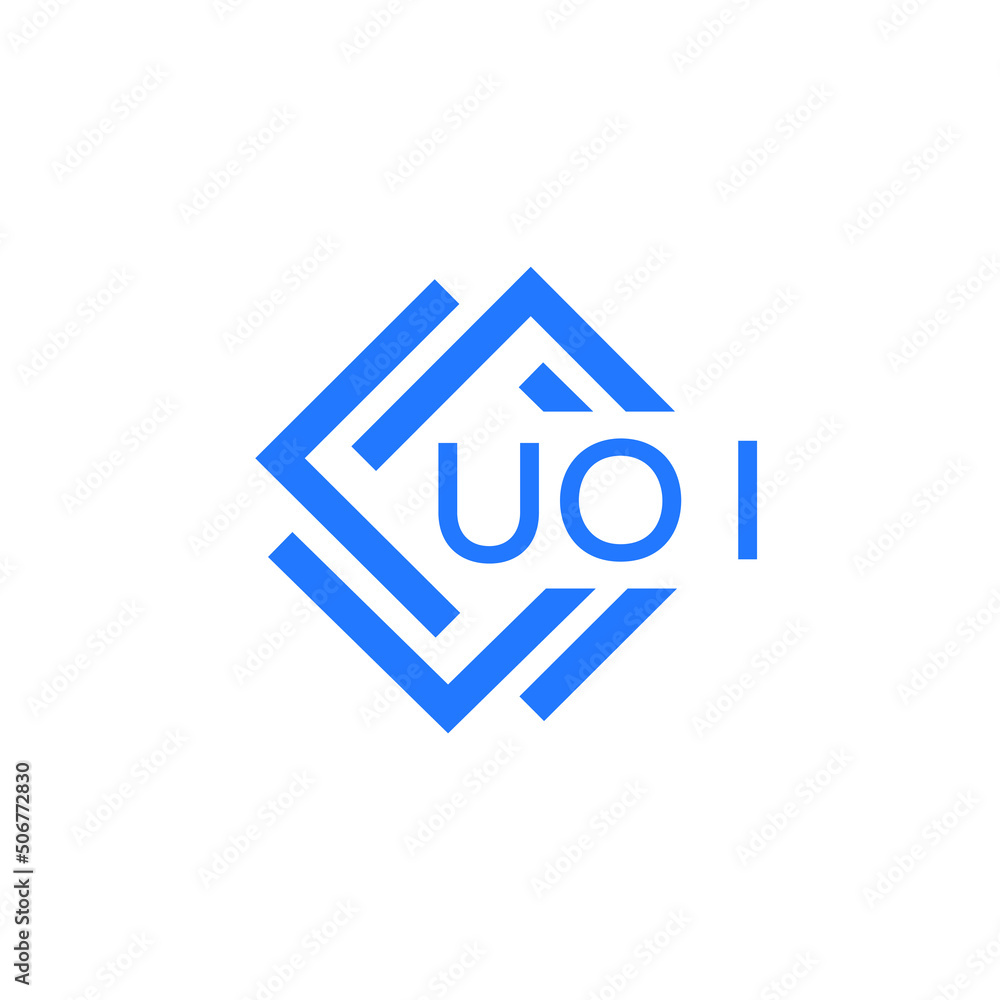 UOI technology letter logo design on white  background. UOI creative initials technology letter logo concept. UOI technology letter design.
