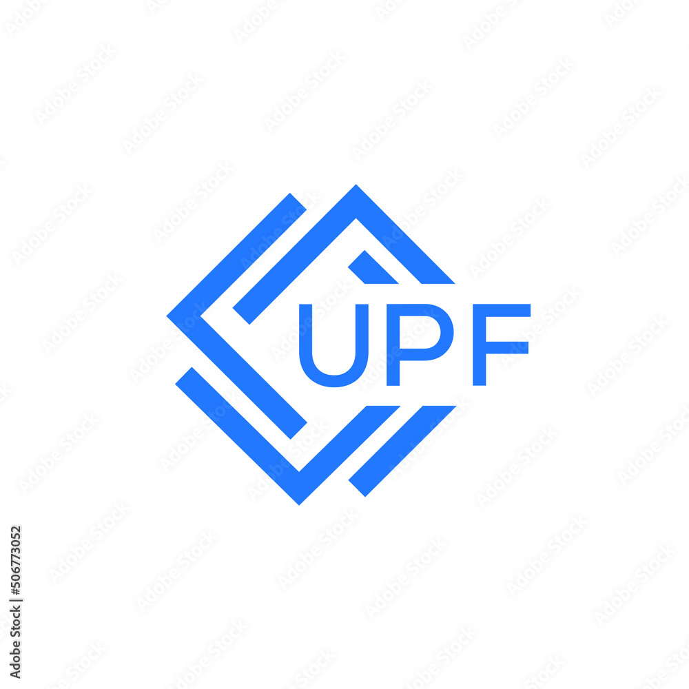 UPF technology letter logo design on white background. UPF