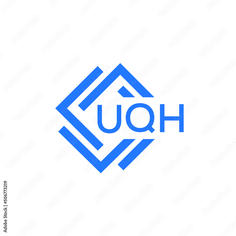 UQH technology letter logo design on white  background. UQH creative initials technology letter logo concept. UQH technology letter design.
