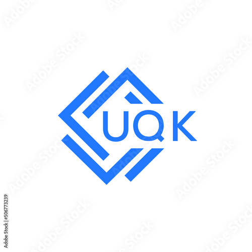 UQK technology letter logo design on white  background. UQK creative initials technology letter logo concept. UQK technology letter design. 