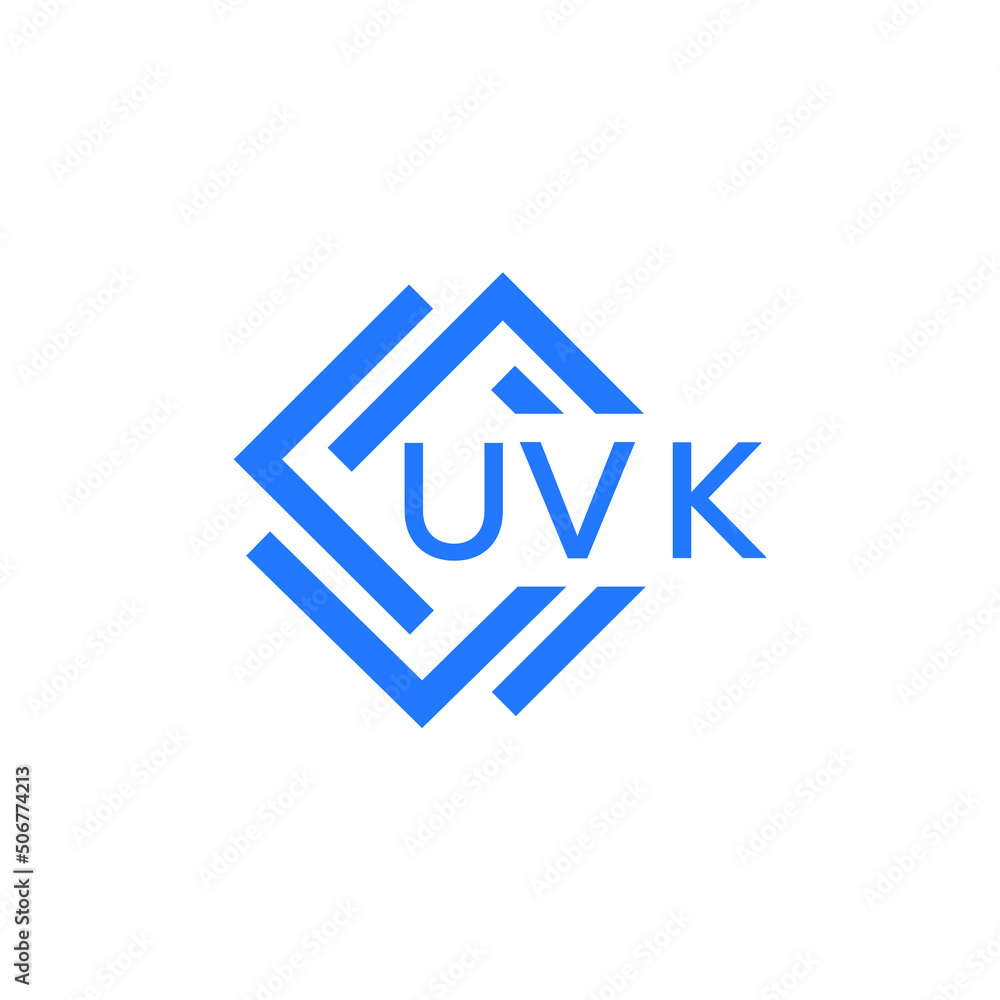 UVK technology letter logo design on white  background. UVK creative initials technology letter logo concept. UVK technology letter design.
