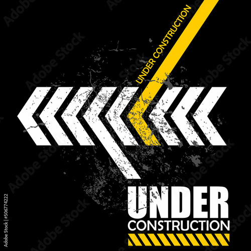 under construction background and sticker