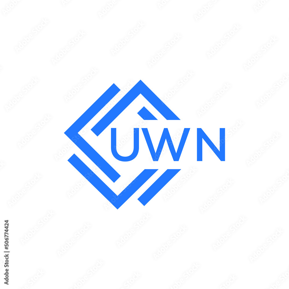 Obraz premium UWN technology letter logo design on white background. UWN creative initials technology letter logo concept. UWN technology letter design. 