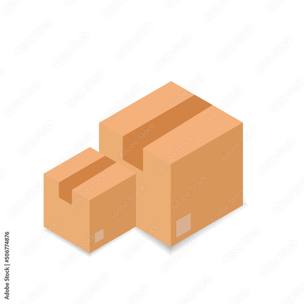 Cardboard box. Delivery and packaging. Transport, delivery. Flat style. Cardboard box. Delivery and packaging. Transport, delivery. Flat style.