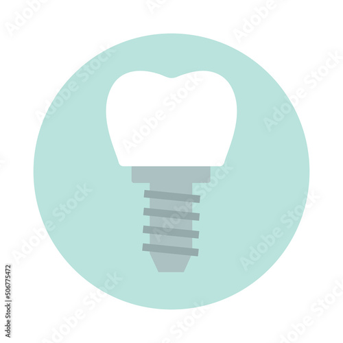 The symbol of tooth restoration. A dental implant