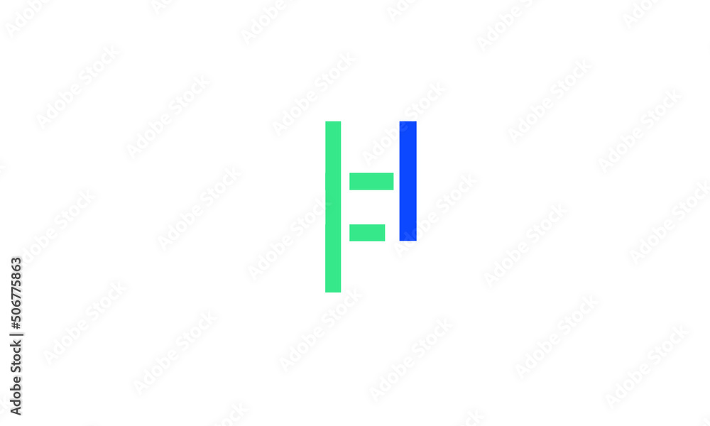 Alphabet letters Initials Monogram logo FH, HF, F and H Alphabet letters Initials Monogram logo FH, HF, F and H