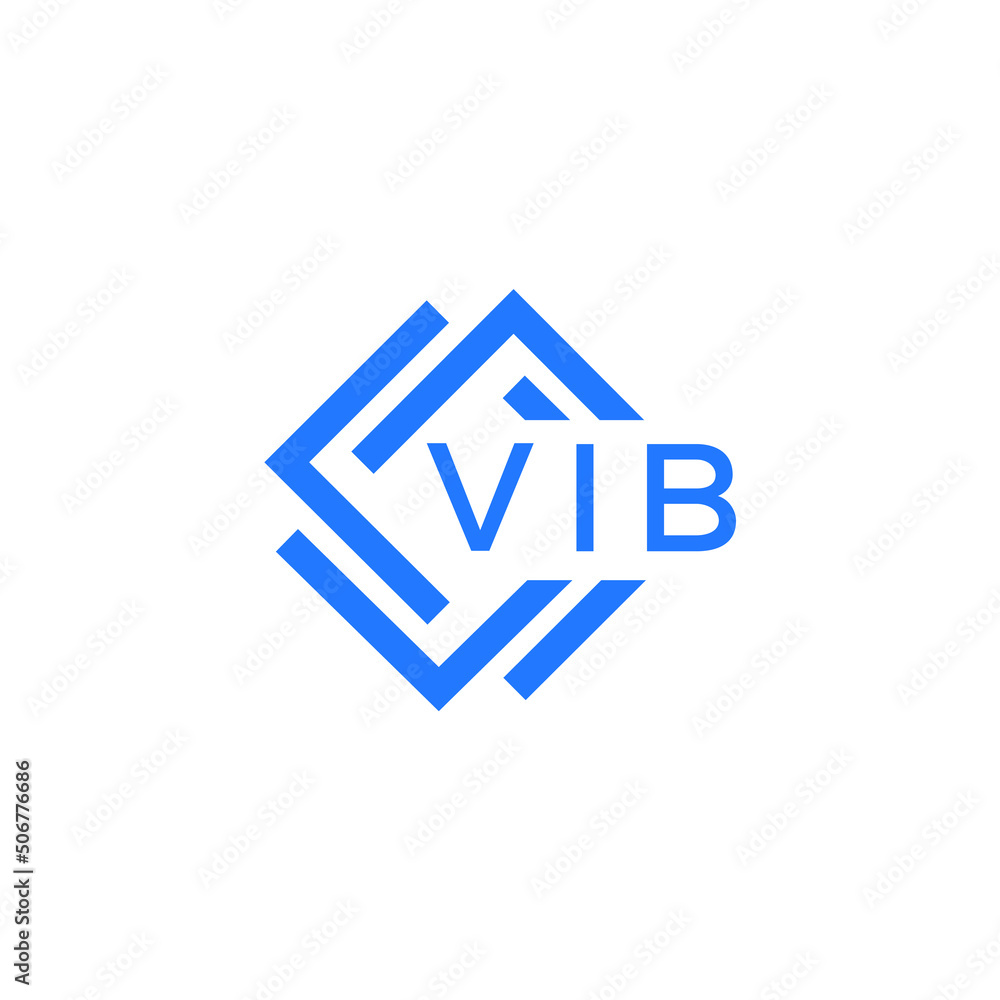 VIB technology letter logo design on white background. VIB