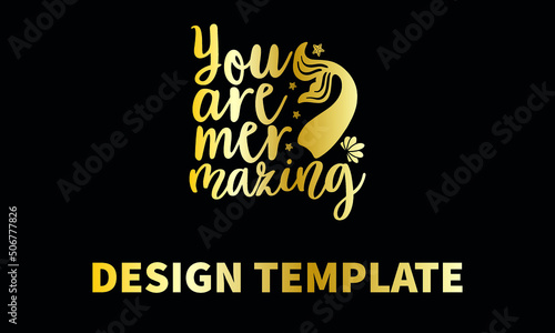 you are mermazing vector monogram abstract logo template