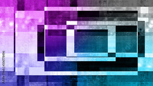 Abstract glitch art block shape background image.