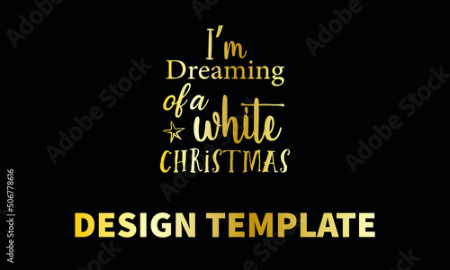 i am dreaming of a white chrismas vector monogram abstract logo template