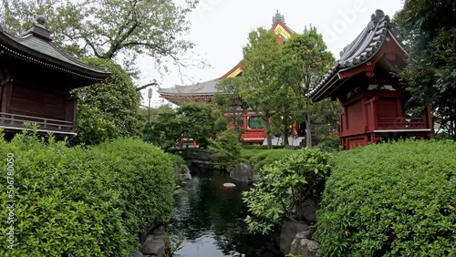 Demboin garden with a pond adjacent to the Senso-ji temple in Asakusa. Tokyo. Japan photo