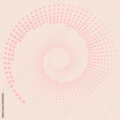 Abstract circle halftone vector illustration. Optical illusion Logo element. Optical art pattern. Modern background. Wallpaper.