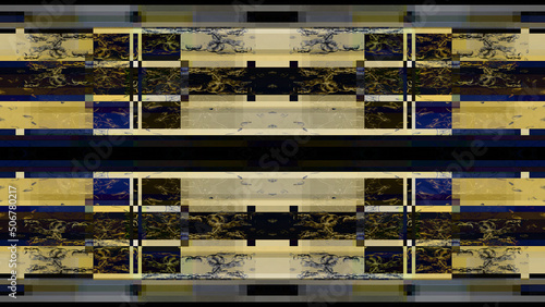 Abstract glitch art kaleidoscope pattern background image.