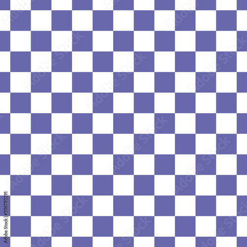 Very peri and white checkerboard seamless pattern.