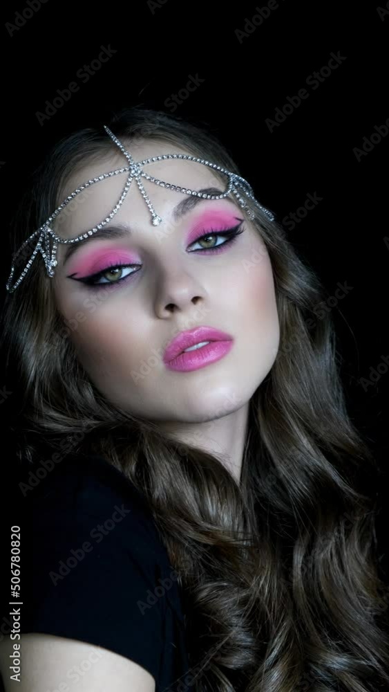 Beauty closeup slow motion video of young woman. Beauty closeup slow motion video of young woman.