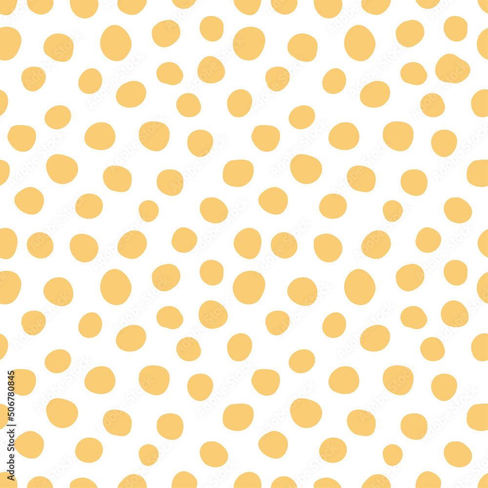 Yellow spots seamless pattern with white background.