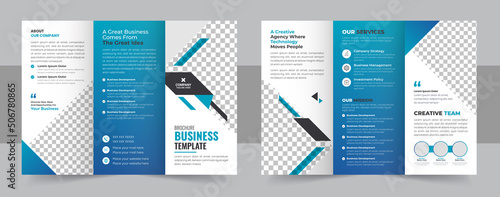 Corporate business trifold brochure template, Creative and Professional tri fold brochure vector design, 