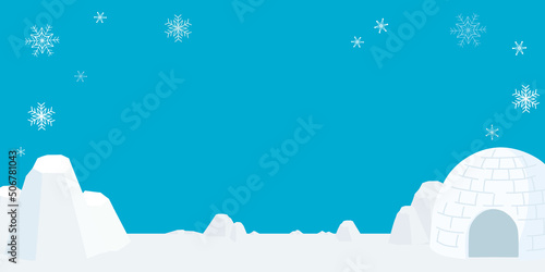 南極の風景　氷　背景イラスト
